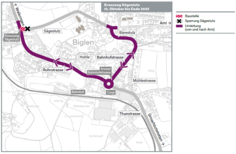 Umleitung Sägestutz