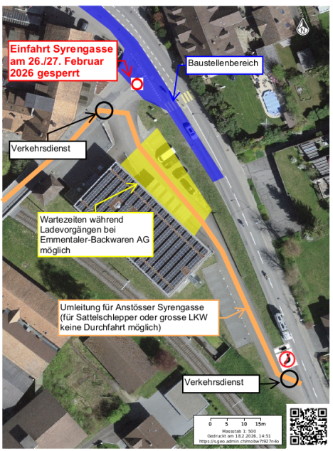 Umleitung Schwerverkehr Syrengasse