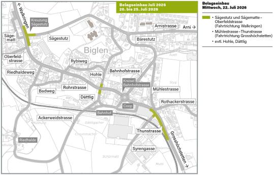 Belagseinbau Mittwoch