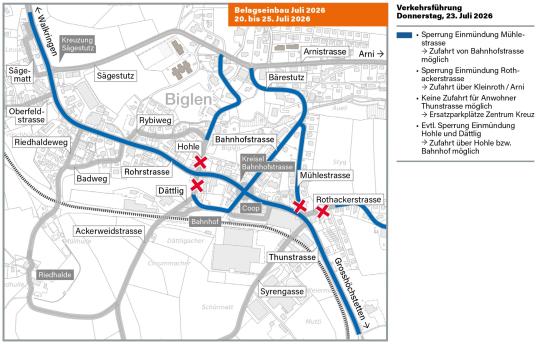 Verkehrsführung Donnerstag